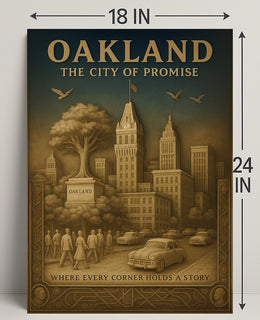 Oakland City of Promise Vintage Poster PosterGoat