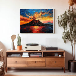 Volcanic Eruption Art Poster: Dynamic Natural Power