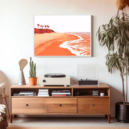 Serene Tropical Beach Minimalist Art Poster