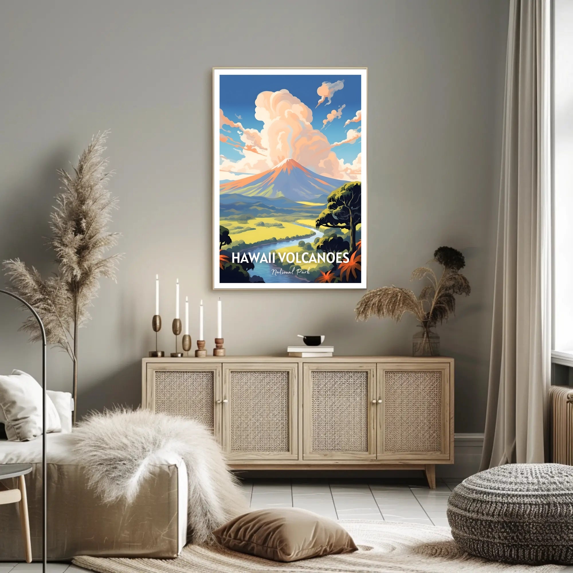 Hawaii Volcanoes National Park Scenic Poster Print
