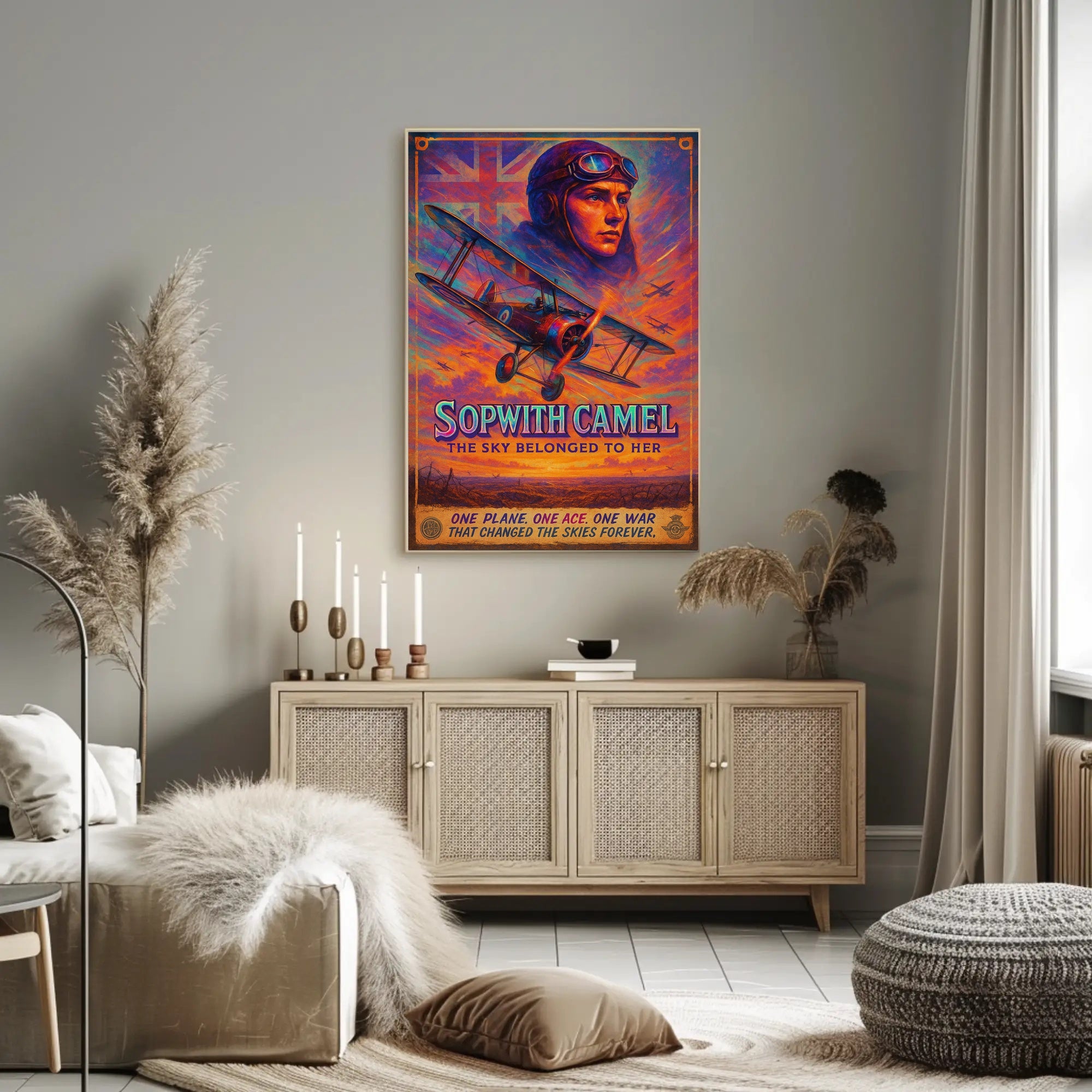 Sopwith Camel Aviation Poster: Bold Historical & Nostalgic Art