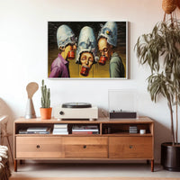 Skull-Helmets Surreal Fantasy Scene Art Poster