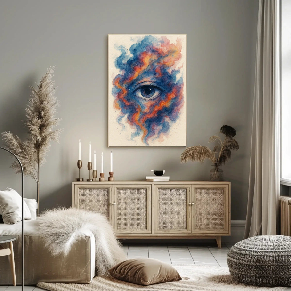 Ethereal Eye Watercolor Abstract Artistic Poster