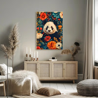 Panda in Bloom: Artistic Harmony Animal Poster