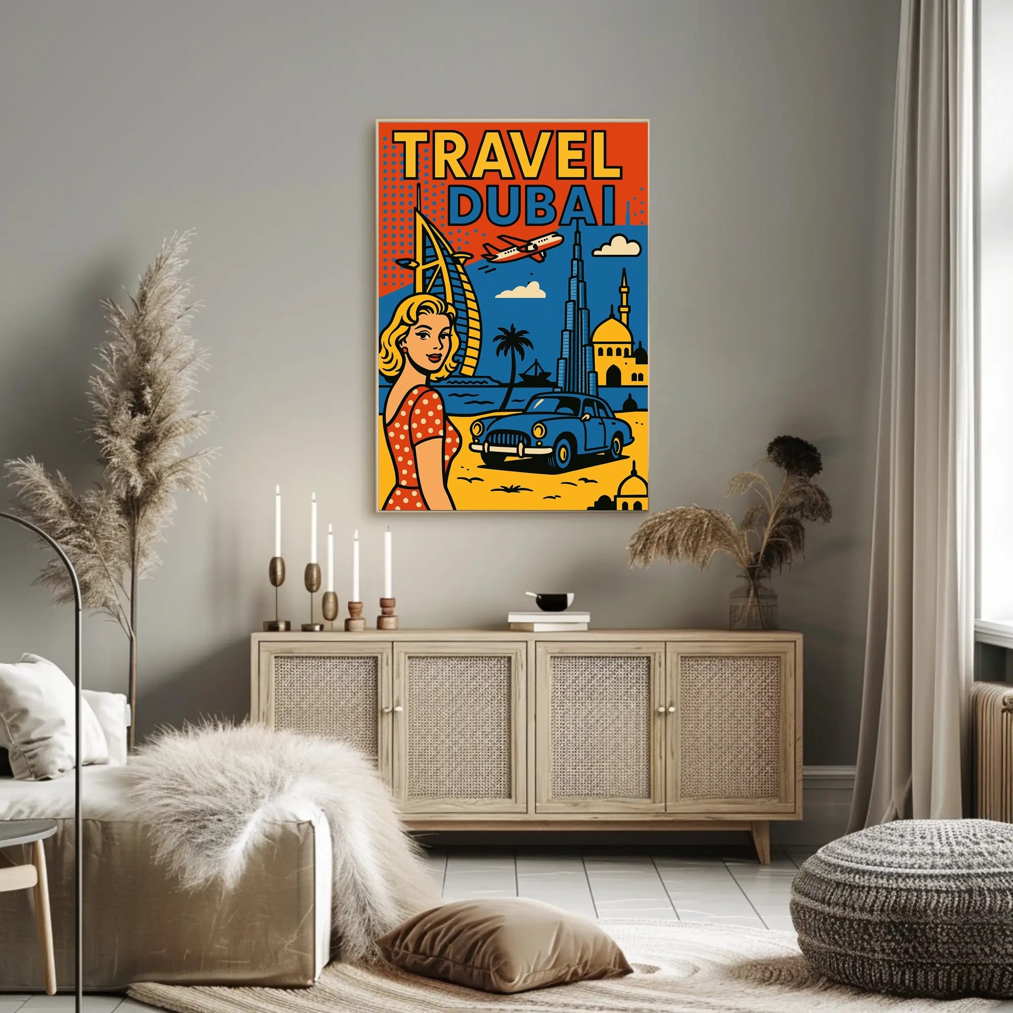 Dubai Adventure Retro Travel Poster