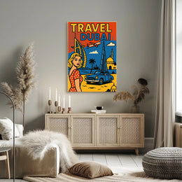 Dubai Adventure Retro Travel Poster
