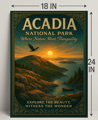 Serene Sunset Over Acadia National Park Landscape Poster