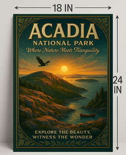 Serene Sunset Over Acadia National Park Landscape Poster