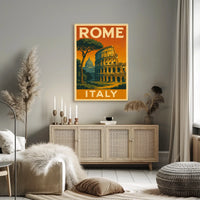 Rome, Italy Travel Poster