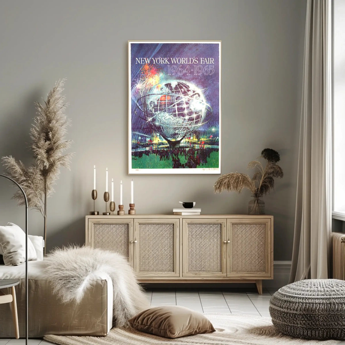 New York World Fair Travel Poster Retro Wall Art For Home