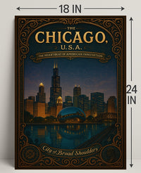 Chicago The Heartbeat of American Innovation Poster PosterGoat