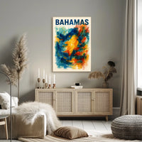 Vibrant Bahamas Tropical Sunset Wanderlust Poster