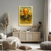 Dwight D. Eisenhower 34th President of the United States Vintage Watercolor Poster