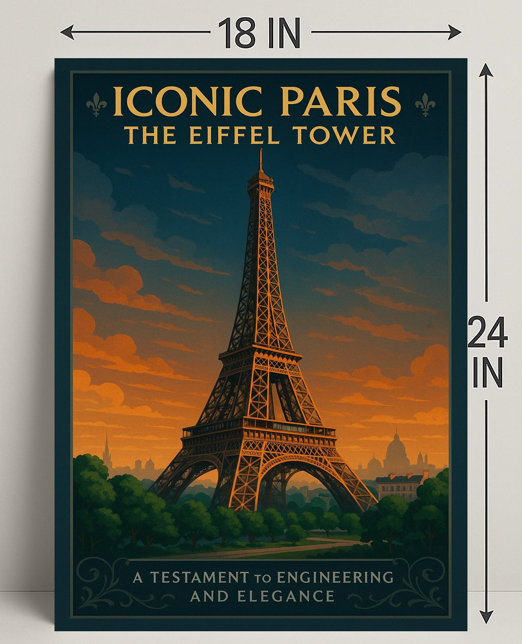 Iconic Paris Eiffel Tower Wall Art Print PosterGoat