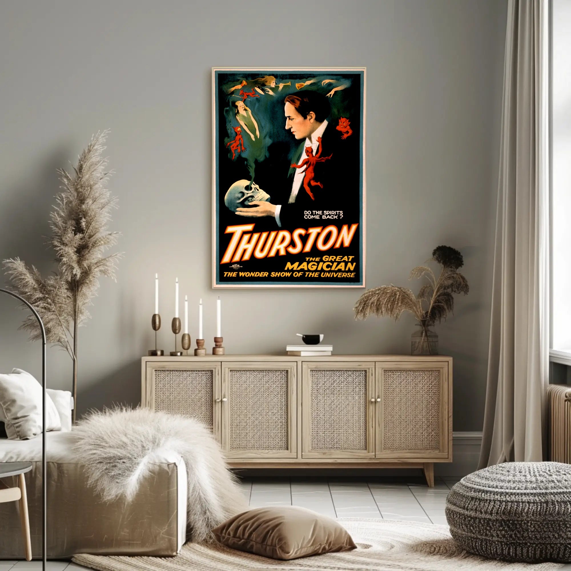 Thurston Magician Vintage Poster with Mystical Supernatural Theme
