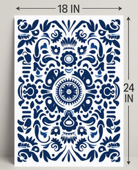 Ornate Blue Pattern Design Poster