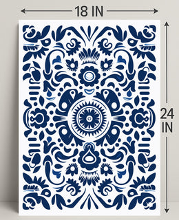 Ornate Blue Pattern Design Poster