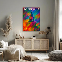 Fayetteville North Carolina Scenic Travel Art Realism Digital Painting Vibrant Heritage Souvenir Wall Decor Poster