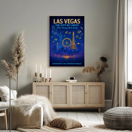 Las Vegas Neon Nightlife Urban Cityscape Poster