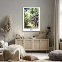 Balinese Tranquility: Traditional Street Scene Cultural Poster PosterGoat
