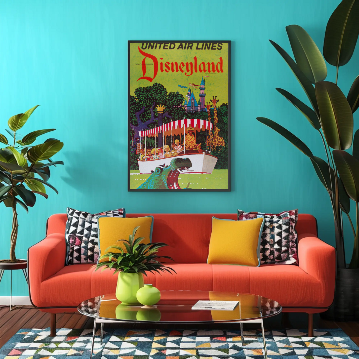 Disneyland United Airlines Travel Poster