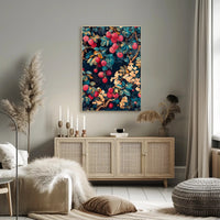Lush Berry Landscape Botanical Art Poster
