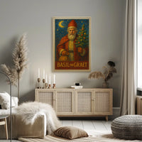 Enchanting Santa with Christmas Tree Heritage Poster