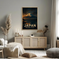 Mount Fuji Sunrise Travel Vintage Poster