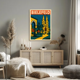 Bielefeld A Nighttime Cityscape Poster