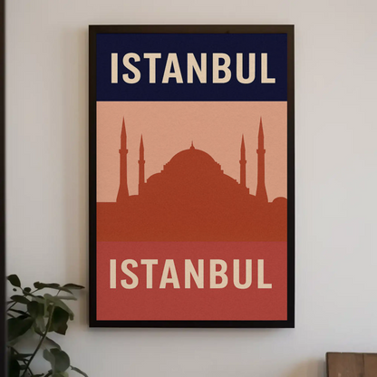 Istanbul Turkey Mosque Silhouette Minimal Poster