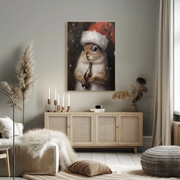 Festive Squirrel Celebration Poster