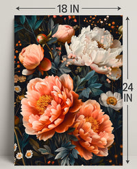 Blossoming Garden Peonies Artistic Poster