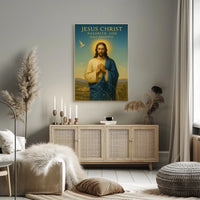 Religious Figure Prayer Scene: Cultural or Heritage Poster