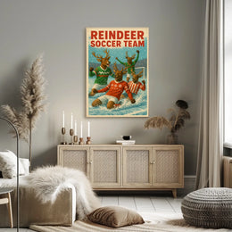 Reindeer Soccer Team Celebration Poster