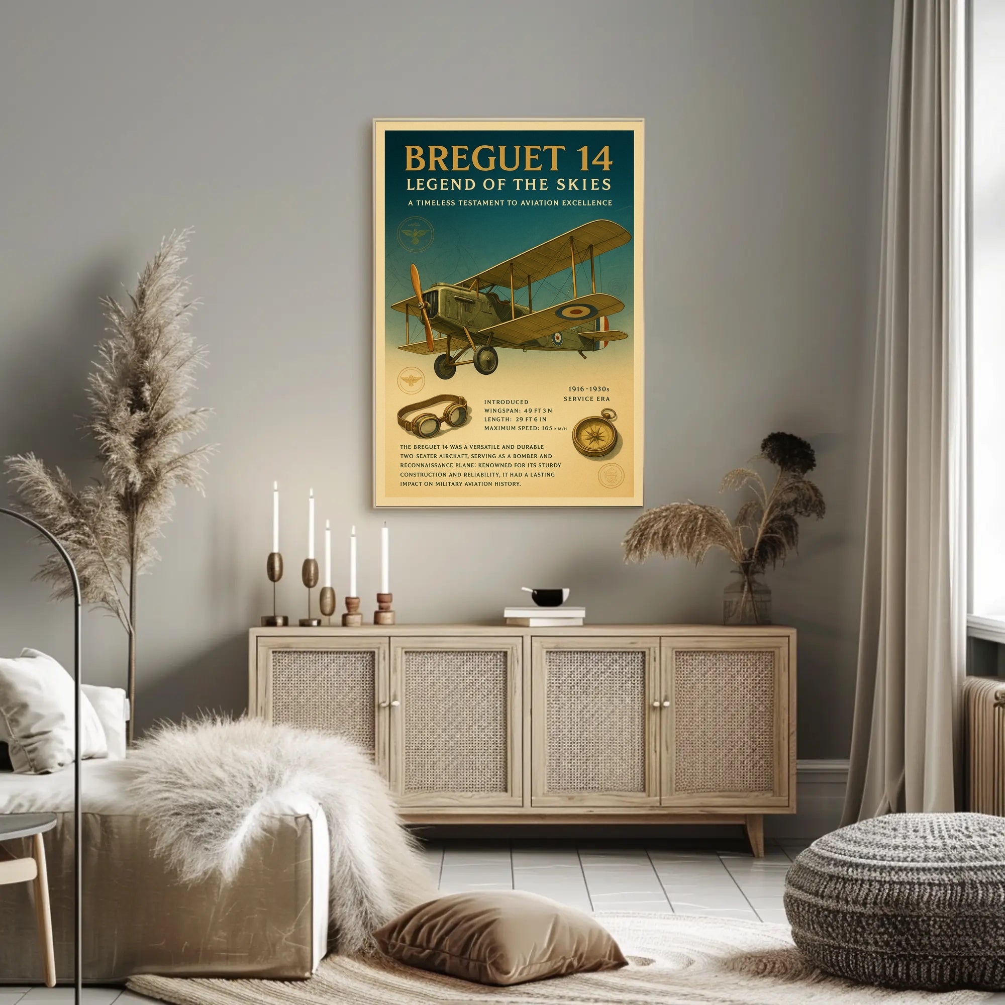 Legend of the Skies Breguet 14 Poster PosterGoat
