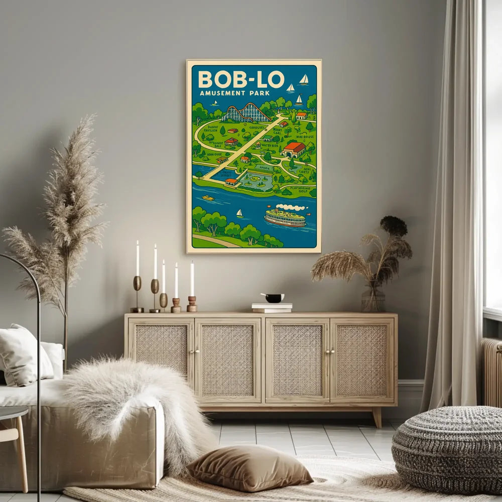 Retro Amusement Park Abstract Art Poster