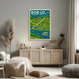 Retro Amusement Park Abstract Art Poster