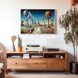 Surreal Futuristic Alien Landscape Art Poster Futuristic Sci-Fi Poster