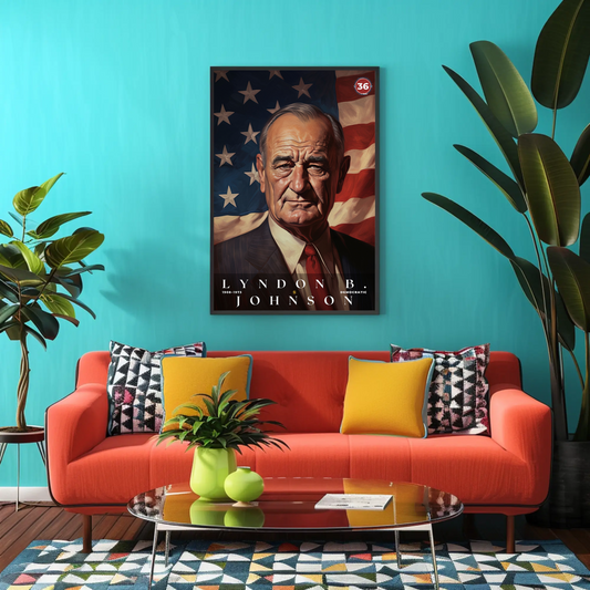 Lyndon Johnson 36th President Of The United States Portrait