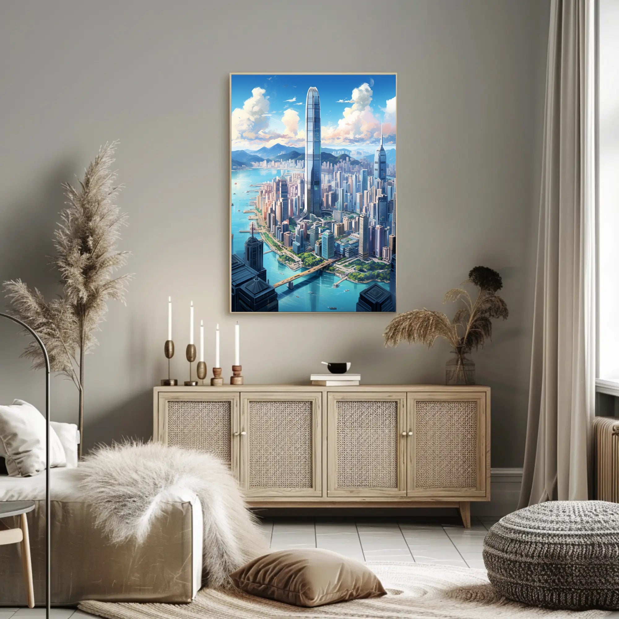Skyline Of Modern Metropolis Modern Poster