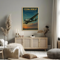 Cessna Bobcat Vintage Aviation Poster: Inspiring Flight Art
