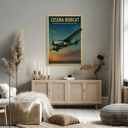 Cessna Bobcat Vintage Aviation Poster: Inspiring Flight Art