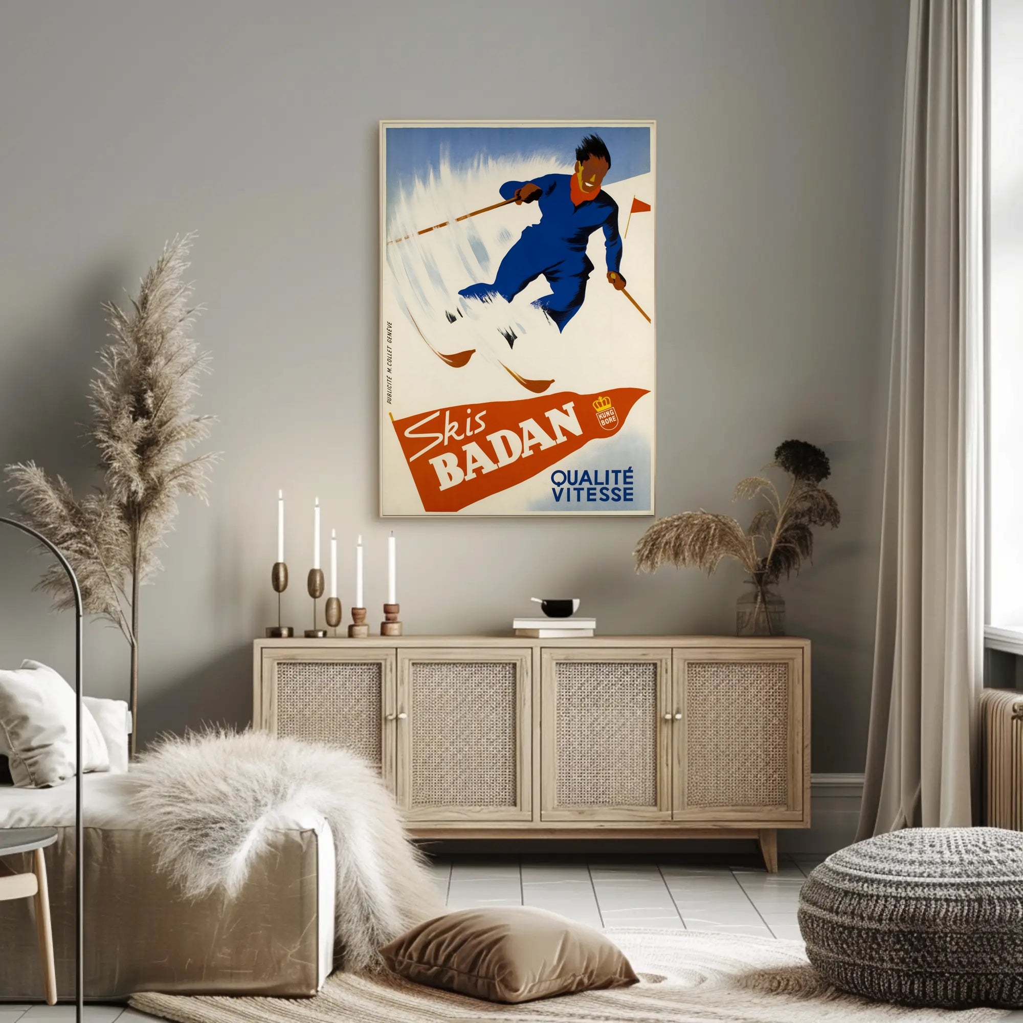 Skis Badan Advertisement Poster PosterGoat