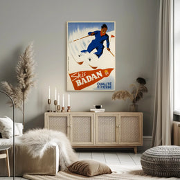 Skis Badan Advertisement Poster PosterGoat