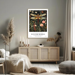 William Morris Dragonfly Textile Art Artistic Poster