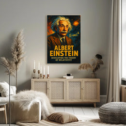 Albert Einstein Iconic Relativity Theory Timeless Vintage Wall Art Inspirational Study Decor Poster