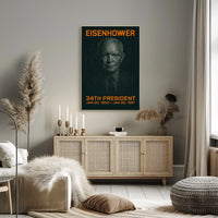 Dwight D. Eisenhower 34th President of the United States Techno Schematic Poster