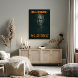 Dwight D. Eisenhower 34th President of the United States Techno Schematic Poster
