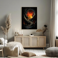 Apocalyptic Dystopian World Surreal Landscape Artistic Poster