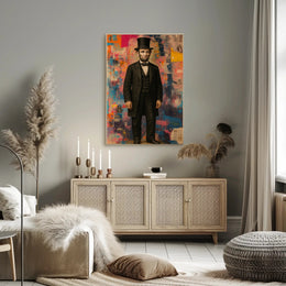 Historical Figure with Modern Abstract Vibes Poster